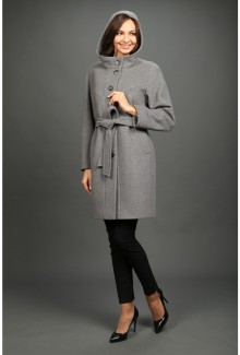 Женское демисезонное пальто О-776 - средней длины, цвет серый