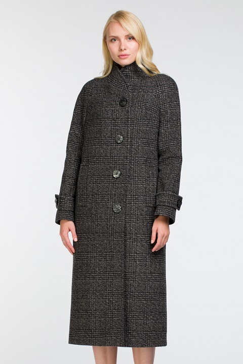 Демисезонное длинное пальто О-825 - длинное, цвет серый