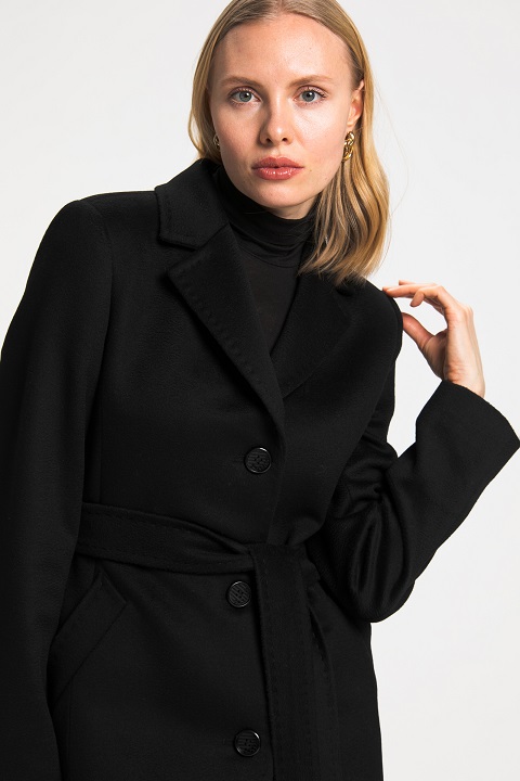 Однобортное классическое пальто О-853 - средней длины, цвет синий,черный,бежевый