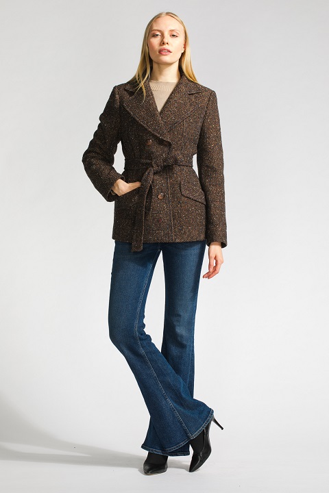 Пальто-пиджак О-948 - короткое, цвет серый